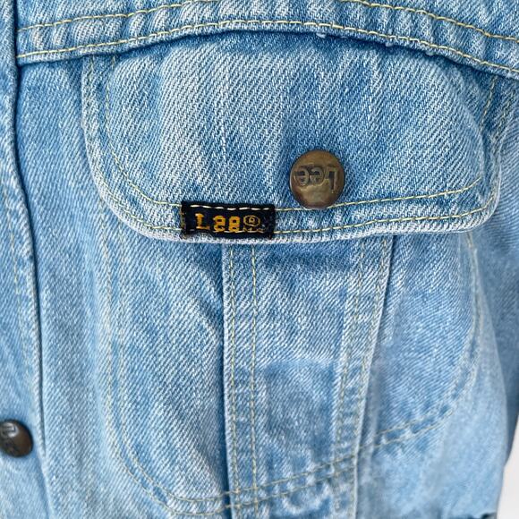 Vintage 70s LEE Cropped Denim Jacket / S-M / Western / Boho Retro / Snap Button - Picture 7 of 8